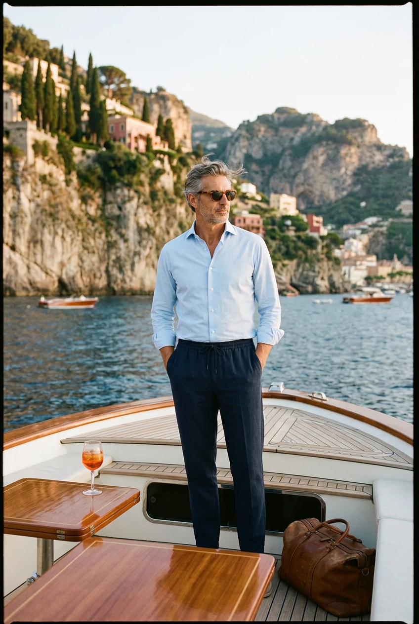 The Ostuni Linen Trousers – navy